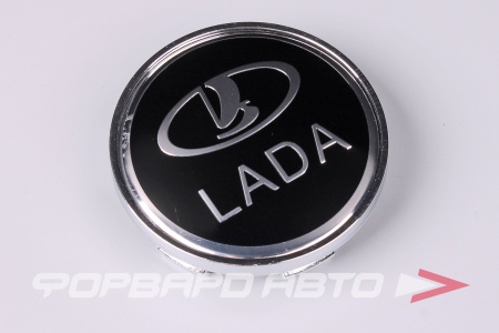 Купить Колпачок ступицы для литых дисков LADA, D59/64,5мм, Black/silver+хром ободок NOVA-PRO LADA, 60/65