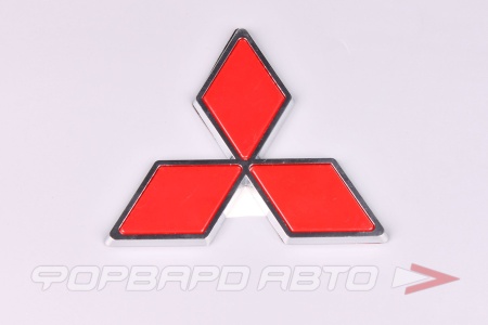 Купить Эмблема Mitsubishi красная 120х105мм (скотч) SKYWAY SME-003