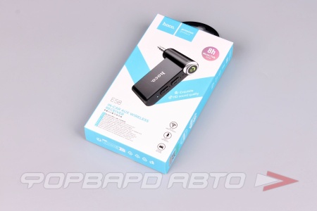 Купить Ресивер-AUX проигрыватель Bluetooth V5.0 (AUX 3.5-3.5) с микрофоном, черный HOCO E58