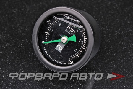 Купить Датчик давления топлива механический 100 PSI (манометр) резьба 1/8 NPT + фитинг 90 градусов AN8 - ORB 90 RADIUM ENGINEERING 20-0386