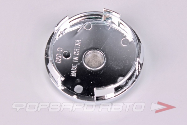 Колпачок ступицы для литых дисков Renault, D56/60мм, Black/silver+хром ободок NOVA-PRO Renault, 60/57