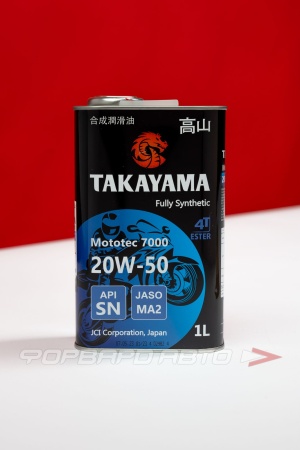 Купить Масло моторное 20W50 1л, 4T Mototec 7000 SN MA-2 металл (c) TAKAYAMA 605578