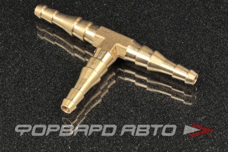 Купить Тройник D=6*9мм Т-образный 90° "елочка" латунь <> 