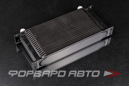 Купить Радиатор масляный 300*140*50 19 рядов универсальный вход AN10 (маслокулер / oil cooler) черный BLACKROCK URB-419