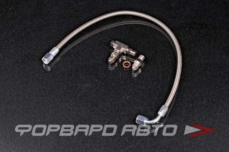 Купить Шланг масляной линии высокого давления тефлоновый AN4 - М10*1,25 50 см (тройник, рестриктор 1,5мм) KINUGAWA 320-01001-012