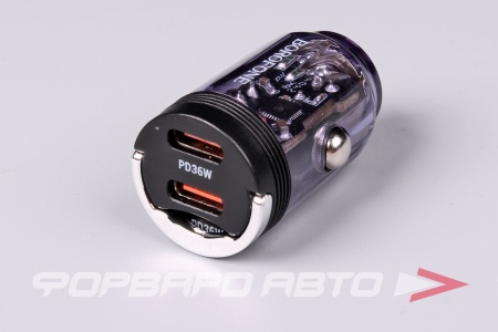 Купить Устройство зарядное в прикуриватель PD36W (2C), цвет пурпурный BOROFONE BZ29B