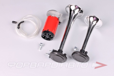 Купить Сигнал звуковой 12V двухрожковый воздушный 110 Дб SKYWAY S07601005