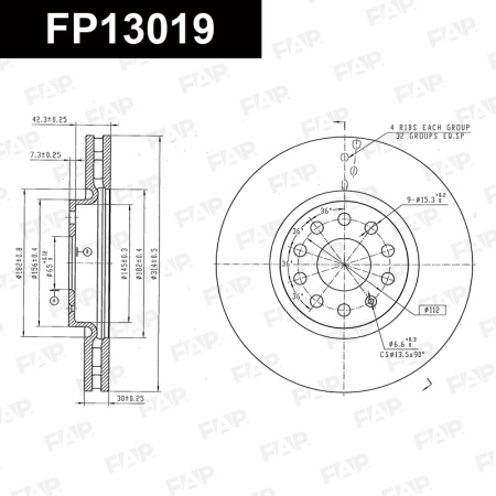 Купить Диск тормозной FAP FP13019