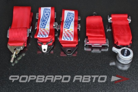 Купить Ремни 4-х точечные, 70мм SPARCO красные  