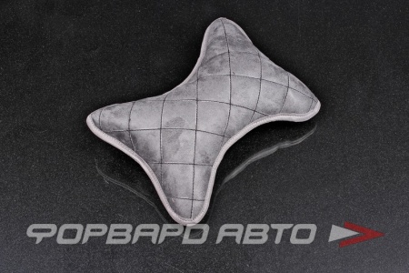 Купить Подушка на подголовник косточка EXPENSIV алькантара серая (строчка черная) SKYWAY S08003005