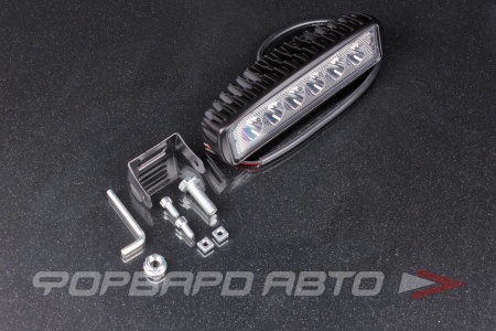 Купить Фара светодиодная 12V/24V 18W 6000К,6 диодов, дальний свет 155*40*45мм прямоугольная SKYWAY S07201007