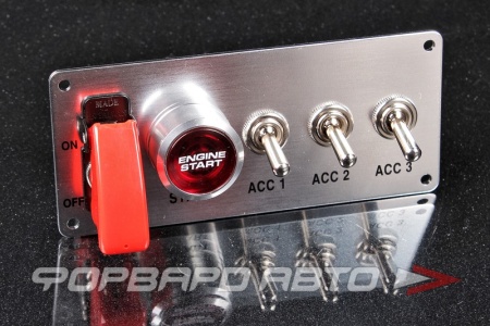 Купить Панель управления, 4 тумблера 2 положения с подсветкой и защитной крышкой, кнопка запуск двигателя, 12V RACING ELECTRIC FE-RP511141