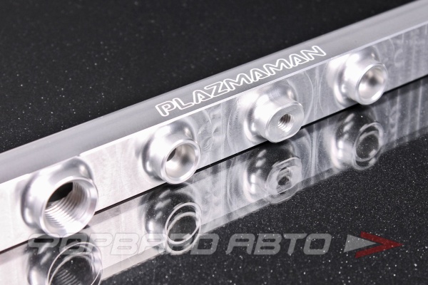 Топливная рейка NISSAN SR20DET 2.0L, Product Finish - Silver, Fuel Rail Type - Dual Feed, Fitting size - 8AN PLAZMAMAN SR20DETFRAIL-SIL