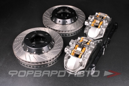Купить Комплект тормозной системы R18 Toyota LC150 (суппорта + диски + колодки + шланги) BREMBO STYLE 