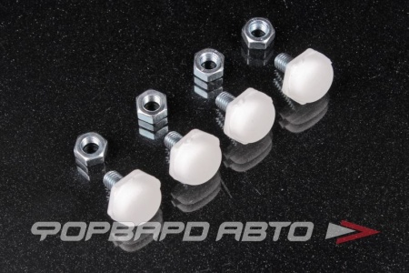 Купить Болты крепления номера декоративн. бел.+ бел. (4шт)  матовые (пакете) нержавеющая сталь <> B-01-2