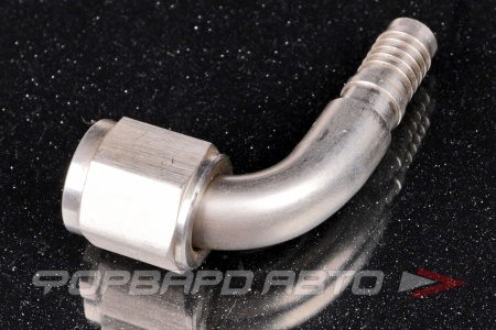 Купить Фитинг AN6, 90°, под обжим, для тефлонового шланга PTFE, нержавеющая сталь AB88 