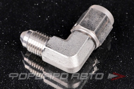 Купить Фитинг переходник AN3 - AN3, 90° (мама - папа), нержавеющая сталь AB88 