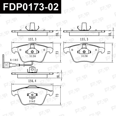 Купить Колодки тормозные FAP FDP0173-02