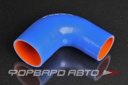 Купить Патрубок силиконовый 45-55 мм, 90°, L=100*100 мм, синий MELCO 90°-45-55-100-100