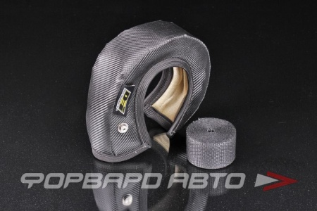 Купить Чехол на турбину T4, 1370°С, чёрный и термолента 50 мм - 4,5 м. DEI Turbo Shield ONYX
