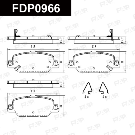 Колодки тормозные FAP FDP0966