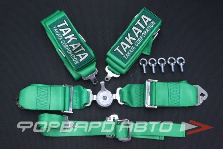 Купить Ремни 5-и точечные, 70мм зелёные TAKATA STYLE 
