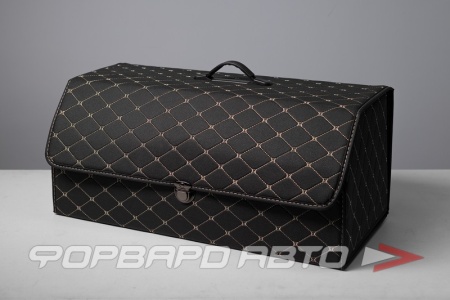 Купить Органайзер в багажник экокожа черный 66х32х30см золотая строчка <> 