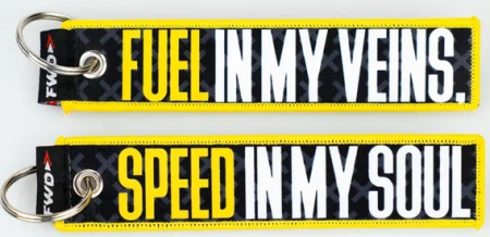 Купить Брелок текстильный Fuel in my veins,Speed in my soul ФОРВАРД АВТО 