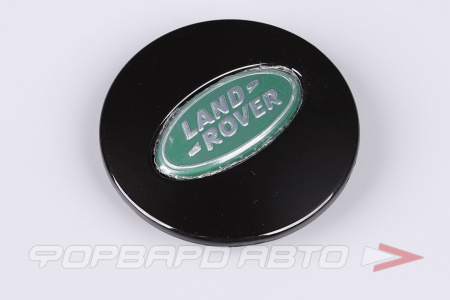 Колпачок ступицы для литых дисков Land Rover,  47-50/62 мм  Black/Silver/Green <> LR-07