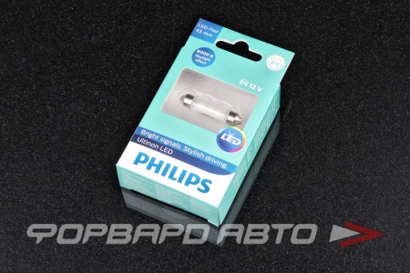 Купить Лампа светодиодная 12V C5W (салонная 43мм) 6000K Fest T14 (SV8,5-43/11) PHILIPS 11864ULW X1