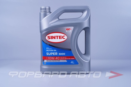 Купить Масло моторное 10W40 4л, SUPER 3000 SG/CD (п/c) SINTEC 600240