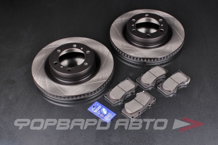 Купить Комплект колодки + диски TOYOTA LC150 PRADO/LEXUS GX460, передняя ось, тормозные диски + тормозные колодки, серия HD+ DC BRAKES DC0976RDC35151S