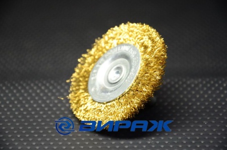 Купить Корщетка дисковая желтая для дрели со шпилькой D=60 MATRIX 74446/38506