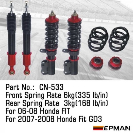 Купить Комплект подвески HONDA FIT GD3 2007-2008 пружины F: 6kg, R: 3kg EPMAN CN-533