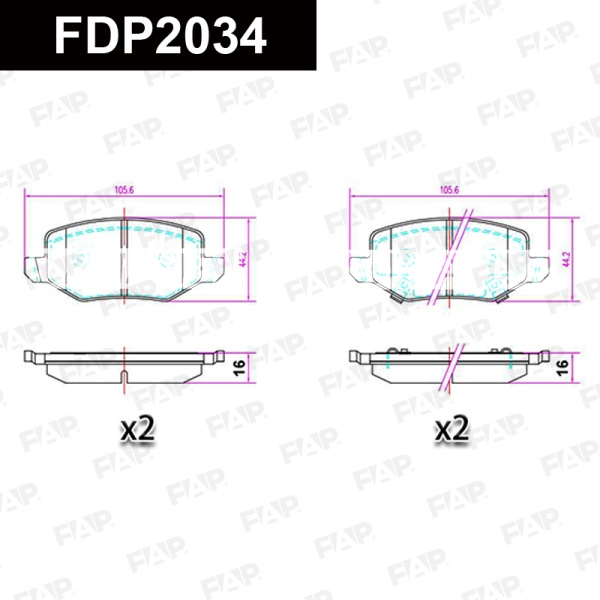 Колодки тормозные FAP FDP2034