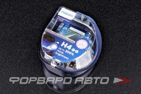 Купить Лампа H4 12V 60/55W P43t Racing Vision GT200 +200%  (2шт) PHILIPS 12342RGTS2