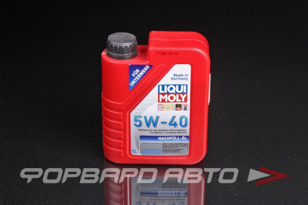 Масло моторное 5W40 1л, Nachfuell-Oil доливочное универсальное LIQUI MOLY 8027