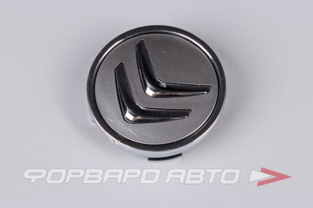 Купить Колпачок ступицы для литых дисков Citroen, D57/60мм, Grey+3D хром лого+ободок Китай СТ-02