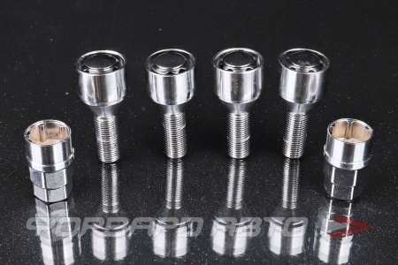 Купить Секретки для колес болты 12*1,25*28, конус, хром, вращающееся кольцо, два ключа (17/19) Save Car E-1