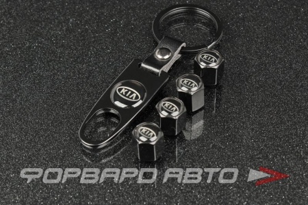 Купить Колпачок вентиля колеса KIA брелоком, черный MELCO RS-08365