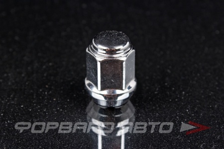 Купить Гайка колеса 12*1,5*30 конус с выступом, закрытая, ключ 19, хром ВЕКТОР 401345 Cr