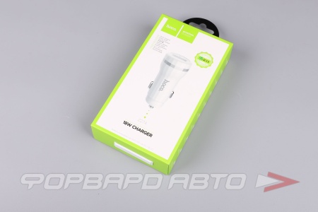 Купить Устройство зарядное в прикуриватель 1 USB,быстрая зарядка, цвет белый HOCO Z27A