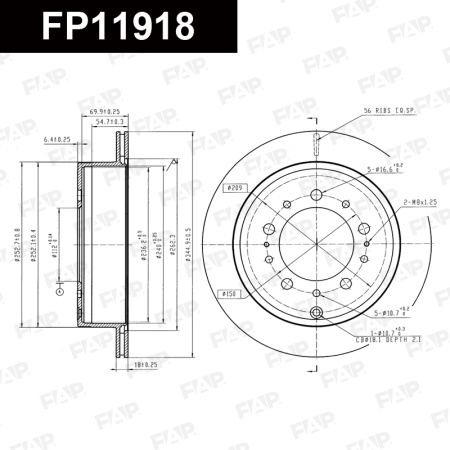 Купить Диск тормозной FAP FP11918
