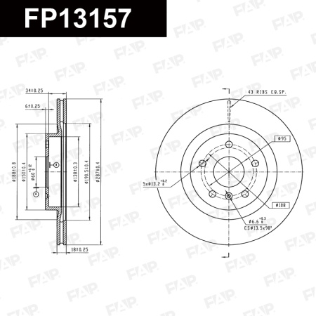 Купить Диск тормозной FAP FP13157
