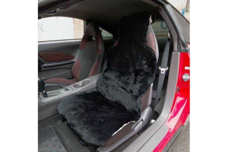 Купить Накидка на сиденье натуральный мех -мутон(1шт), черный  N-MNMUT-001