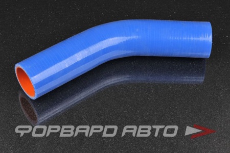 Купить Патрубок силиконовый 45 мм, 45°, L=150*150 мм, синий MELCO 135°-45-150-150