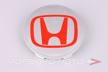 Купить Колпачок ступицы для литых дисков Honda, D65/69мм, h11.3-14.8мм  Silver/red лого <> HD-08