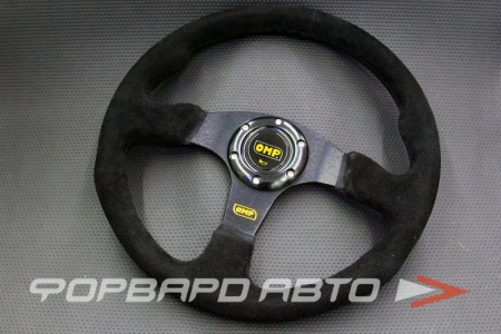 Купить Руль 355 мм, нулевой вылет, замша, черная нить OMP STYLE 