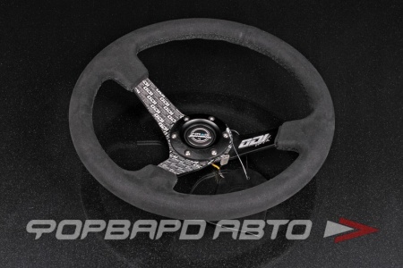 Купить Руль 350 мм, большой вылет, замша, черная нить, "ODI" Aurimas Bakchis Formula Drift NRG RST-036MB-ODI