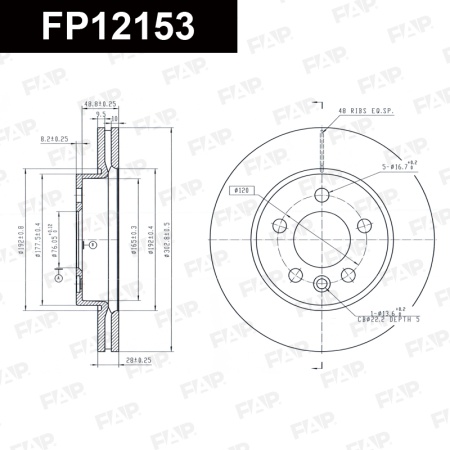 Купить Диск тормозной FAP FP12153